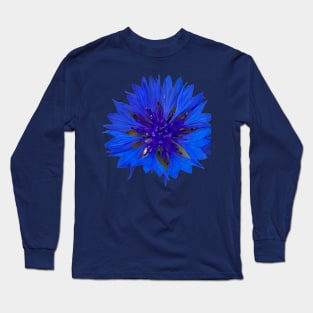 Cornflower Royal Blue Flower Long Sleeve T-Shirt